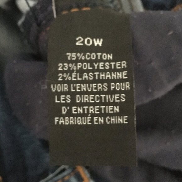 Baccini Dark Blue Women's Denim Jeans 20W - Picture 5 of 10